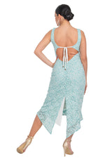Load image into Gallery viewer, Mint Lace Dress With Keyhole Tie Back
