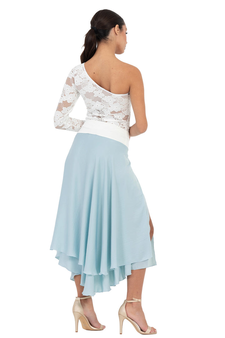 Baby Blue Satin Two-layered Dance Skirt