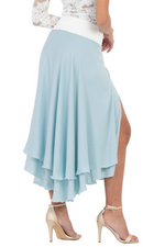 Load image into Gallery viewer, Baby Blue Satin Two-layered Dance Skirt