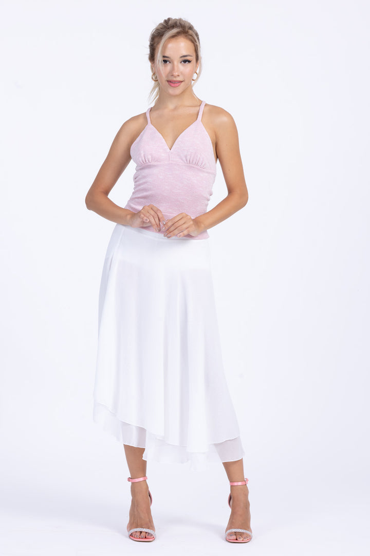 White Two-layer Georgette Dance Skirt