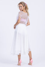 Load image into Gallery viewer, White Two-layer Georgette Dance Skirt
