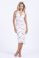 Load image into Gallery viewer, White Fishtail Tango Dress With Lace