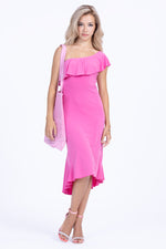 Load image into Gallery viewer, Bubblegum pink One-Shoulder Mermaid Tango Dress
