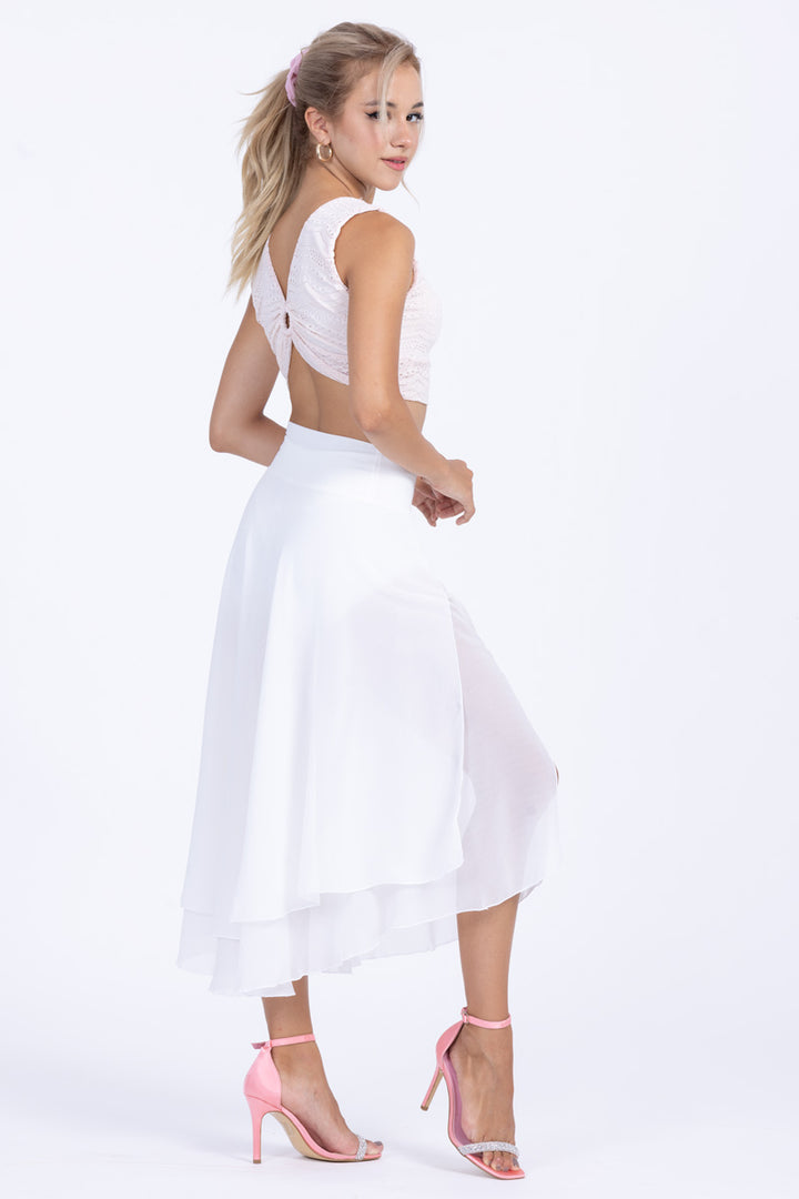 Lace Crop Top with Ruched Details