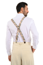 Load image into Gallery viewer, Beige Animal Print Men&#39;s Adjustable Suspenders
