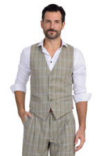 Load image into Gallery viewer, Beige Checked Men&#39;s Tango Vest