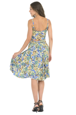 Load image into Gallery viewer, Beige Floral Tango Skirt With Rich Back Draping
