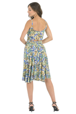 Load image into Gallery viewer, Beige Floral Tango Skirt With Rich Back Draping
