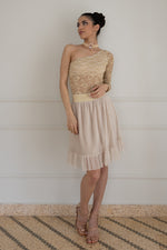 Load image into Gallery viewer, Beige Lace And Tulle Above-Knee Wedding Set