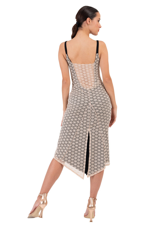 Beige Lace Fishtail Tango Dress
