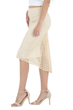 Load image into Gallery viewer, Beige Lace Fishtail Tango Skirt
