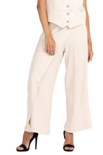 Load image into Gallery viewer, Beige Linen Wrap Women&#39;s Tailored Trousers