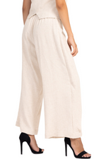 Load image into Gallery viewer, Beige Linen Wrap Women&#39;s Tailored Trousers