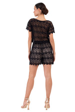 Load image into Gallery viewer, Black Lace Dance Shorts