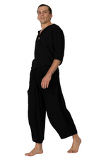 Load image into Gallery viewer, Black Linen Blend Balloon Pants
