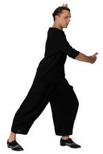 Load image into Gallery viewer, Black Linen Blend Balloon Pants
