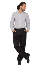 Load image into Gallery viewer, Black Lustrous Men's Tango Pants With Four Pleats