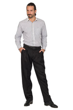 Load image into Gallery viewer, Black Lustrous Men's Tango Pants With Four Pleats
