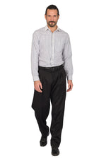 Load image into Gallery viewer, Black Lustrous Men's Tango Pants With Four Pleats