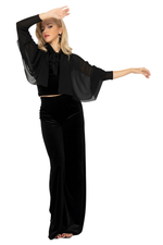 Load image into Gallery viewer, Black Muslin Cropped Cape