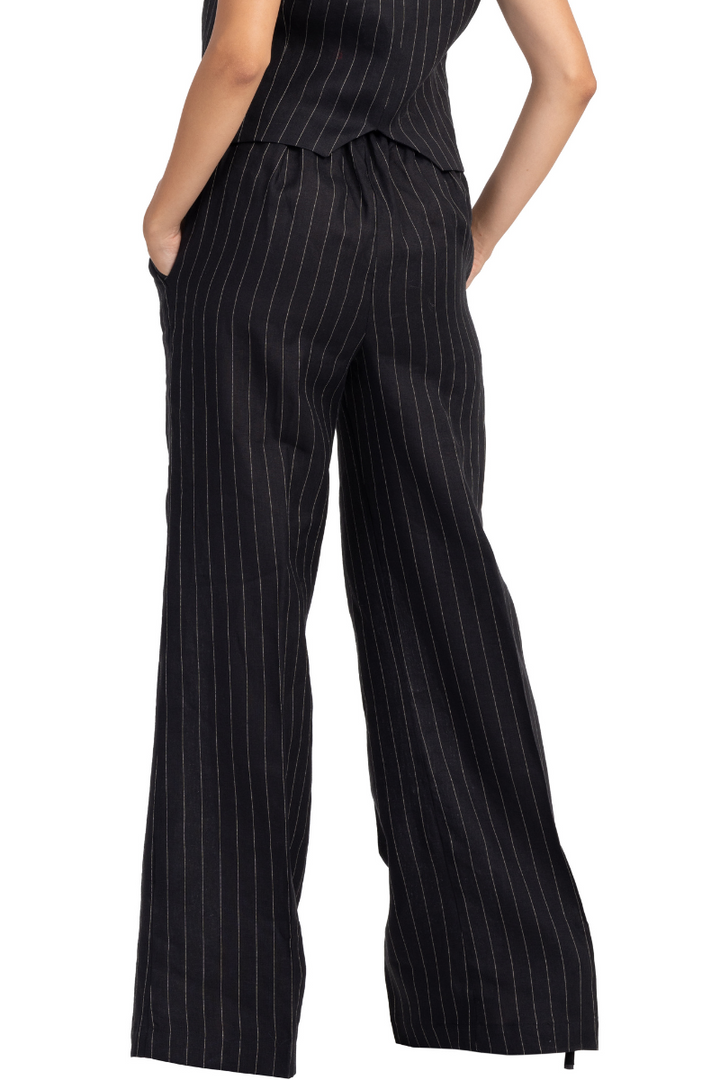 Black Pinstripe Women's Tailored Trousers