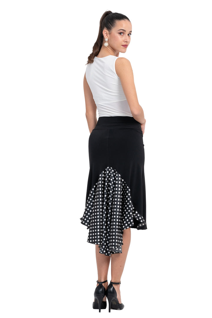 Black Tango Skirt With Satin Polka-Dot Tail