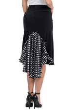 Load image into Gallery viewer, Black Tango Skirt With Satin Polka-Dot Tail
