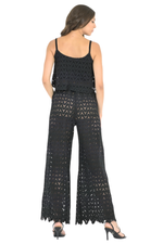 Load image into Gallery viewer, Black Zig Zag Lace Wide-Leg Tango Pants
