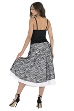 Load image into Gallery viewer, Black &amp; White Mesh Zebra Print Two-layer Satin Skirt
