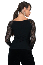 Load image into Gallery viewer, Tango Top With Sparkling Mesh Sleeves