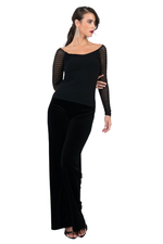 Load image into Gallery viewer, Tango Top With Sparkling Mesh Sleeves