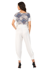Load image into Gallery viewer, Blue Patchwork Floral Boxy Crop Top