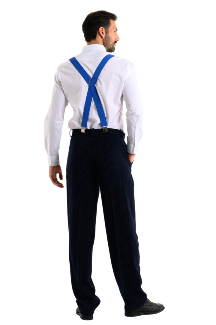 Blue Polka-Dot Men's Adjustable Suspenders