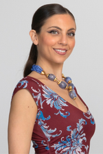 Load image into Gallery viewer, Blue And Gold Statement Beaded Tango Necklace