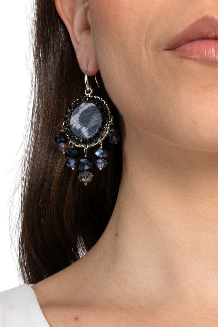 Blue And Silver Chandelier Tango Earrings