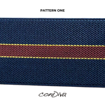 Load image into Gallery viewer, Blue Men's Adjustable Suspenders With Burgundy Stripe
