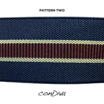 Load image into Gallery viewer, Blue Men's Adjustable Suspenders With Burgundy Stripe