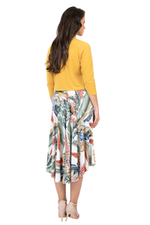 Load image into Gallery viewer, Botanic Leaf Print Tango Skirt With Right Slit