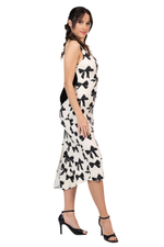 Load image into Gallery viewer, Bows Print Fishtail Dress With Bow Back