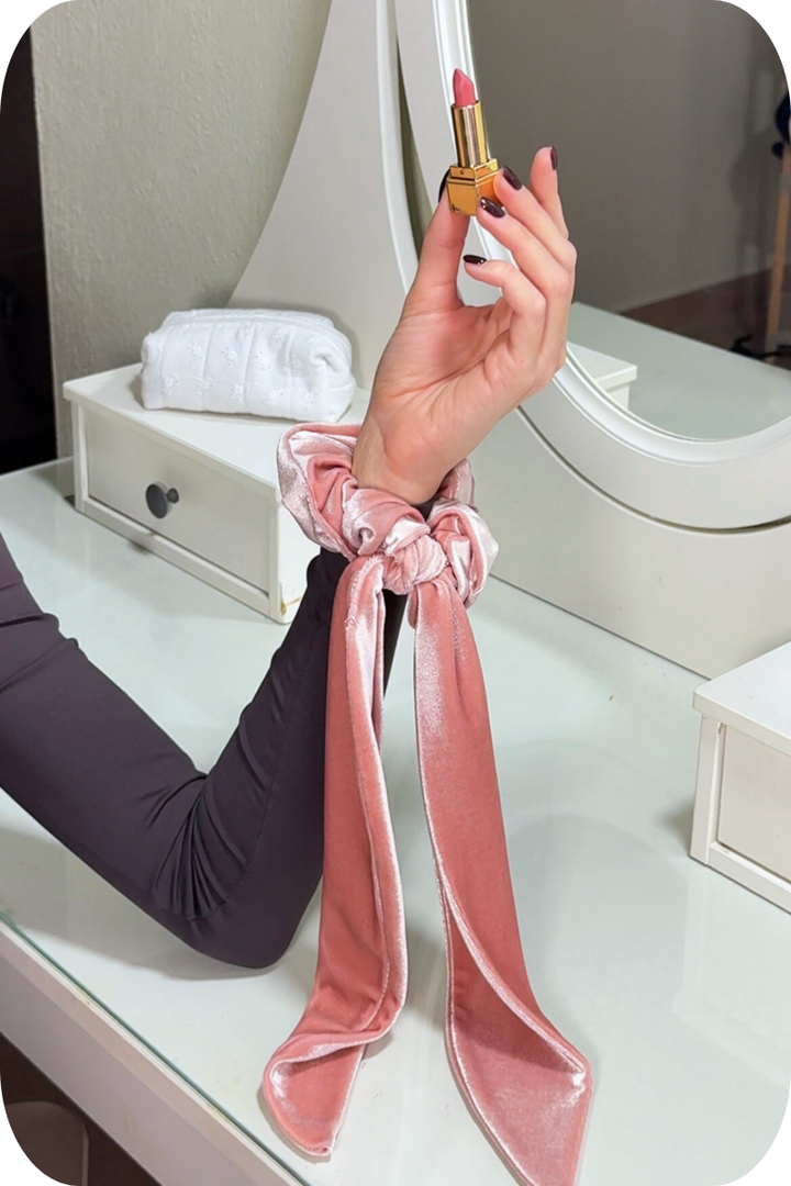 Velvet Scrunchie With Tail