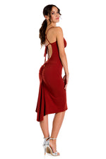 Load image into Gallery viewer, Backless Tango Dress With Spaghetti Straps
