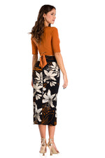 Load image into Gallery viewer, Bronze Orange Waist Tie Top With Short Sleeves
