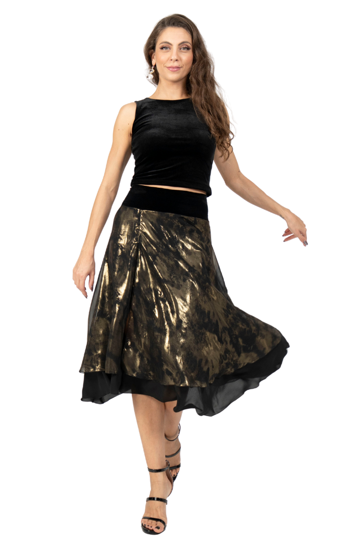 Bronze Two-layer Dance Skirt