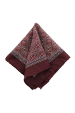 Load image into Gallery viewer, Burgundy Geometric Medallion Print Silk Men's Pocket Square