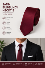 Load image into Gallery viewer, Burgundy Men's Satin Necktie