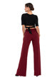 Waist Tie Top With Half Sleeves (M) (Brick Red)