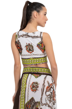 Load image into Gallery viewer, Chain Print Sleeveless Crop Top
