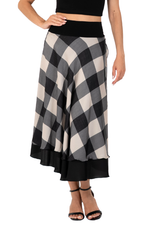 Load image into Gallery viewer, Check Two-Layer Georgette Skirt