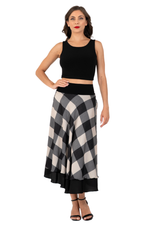 Load image into Gallery viewer, Check Two-Layer Georgette Skirt