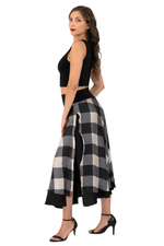 Load image into Gallery viewer, Check Two-Layer Georgette Skirt